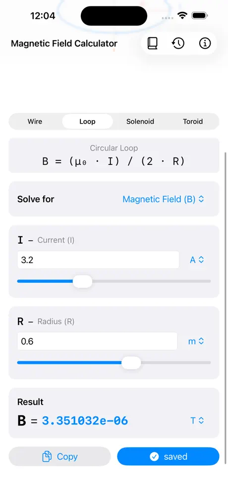 Magnetic_Field_Calc iOS App Screenshot 4