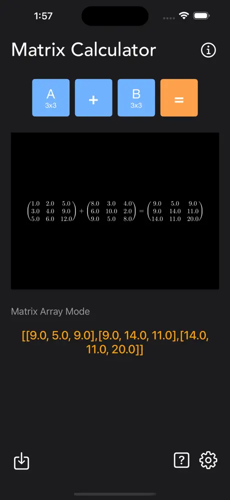 Matrix_Calc_Plus iOS App Screenshot 1