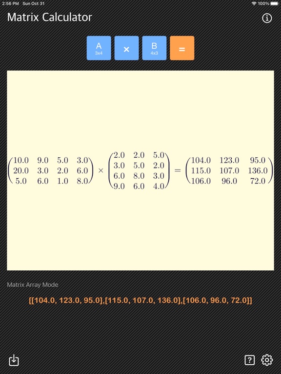 Matrix_Calc_Plus iPadOS App Screenshot 2