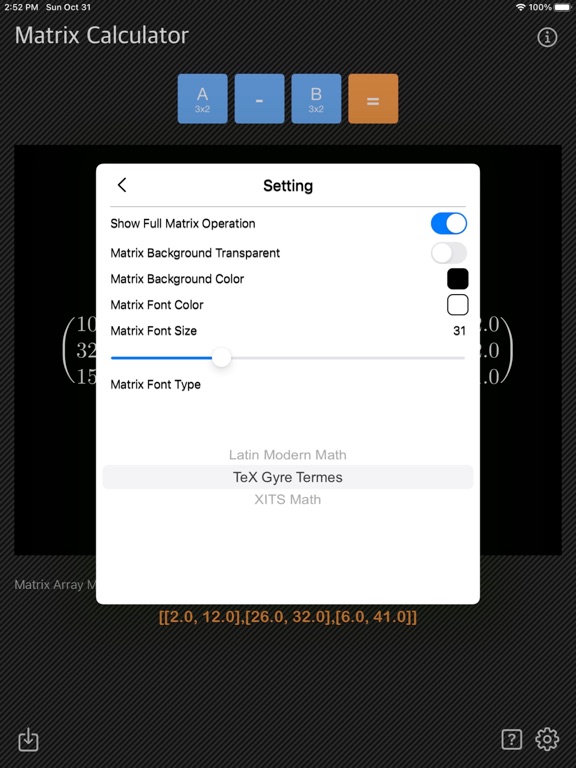 Matrix_Calc_Plus iPadOS App Screenshot 4