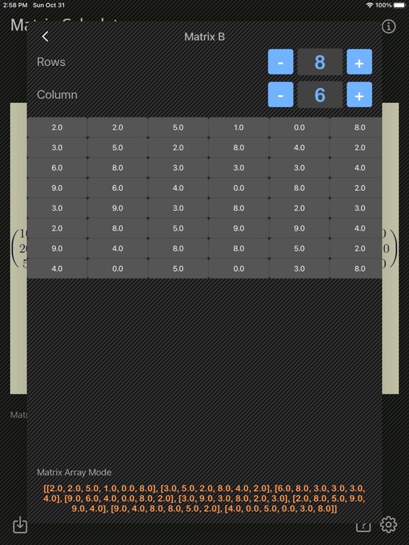 Matrix_Calc_Plus iPadOS App Screenshot 9