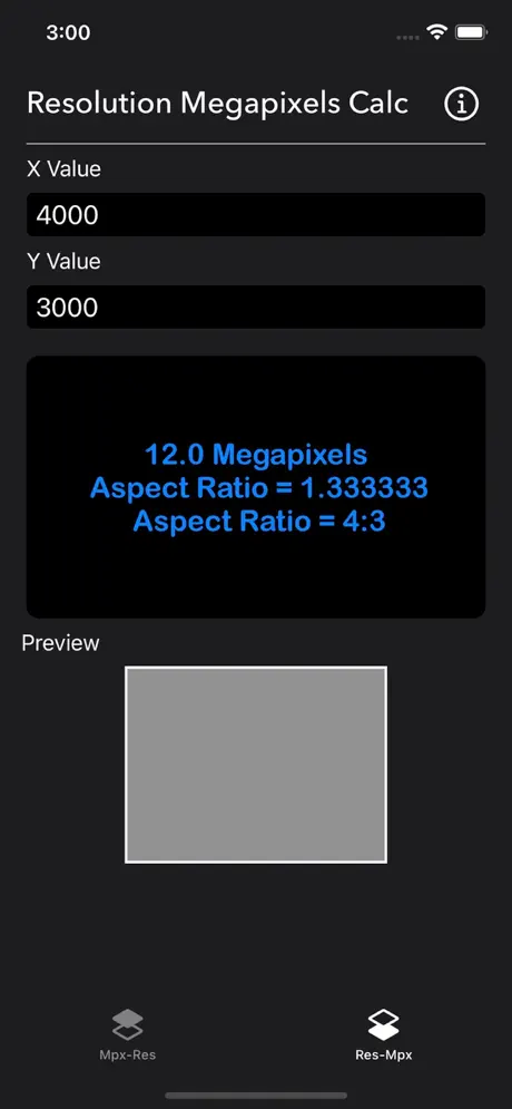 Megapixels_Resolution_Calc iOS App Screenshot 2