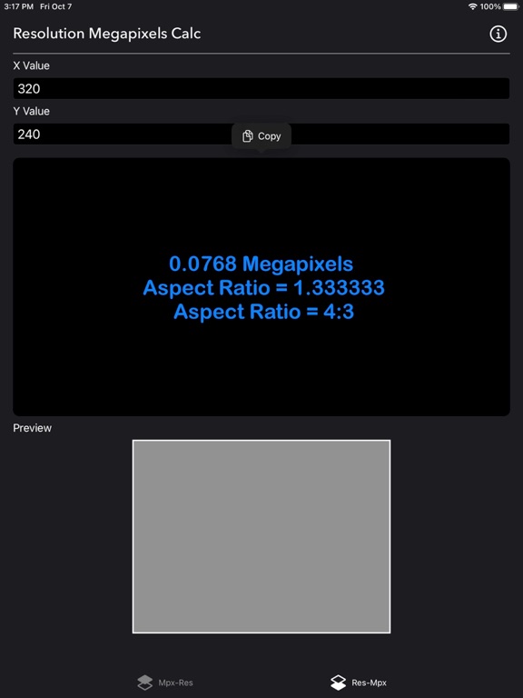 Megapixels_Resolution_Calc iPadOS App Screenshot 4