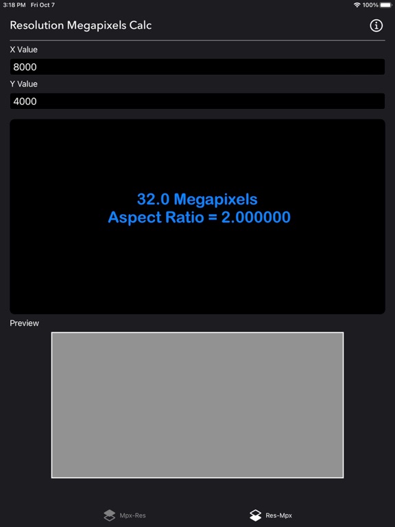 Megapixels_Resolution_Calc iPadOS App Screenshot 9