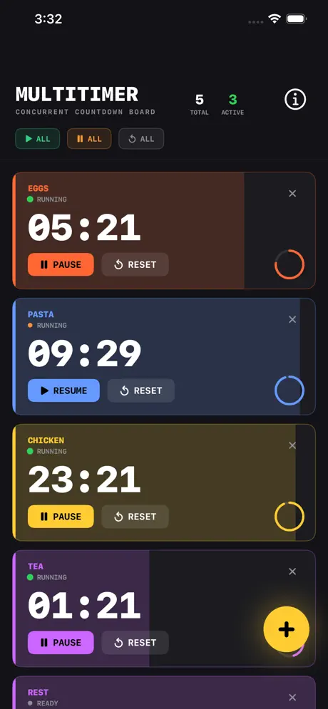 MultiTimer_Countdown_Board iOS App Screenshot 3
