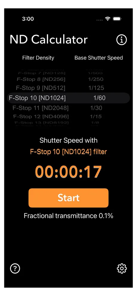 Neutral_Density_Calculator iOS App Screenshot 1