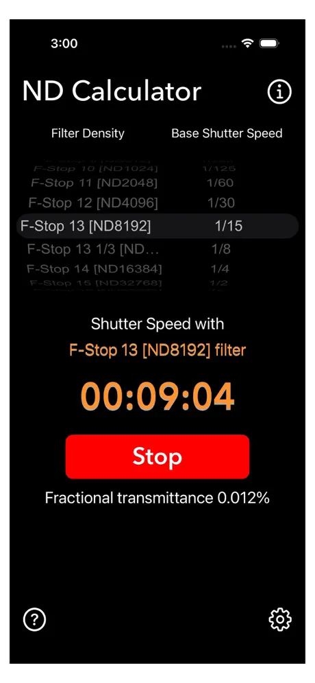 Neutral_Density_Calculator iOS App Screenshot 2