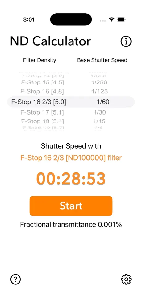 Neutral_Density_Calculator iOS App Screenshot 6