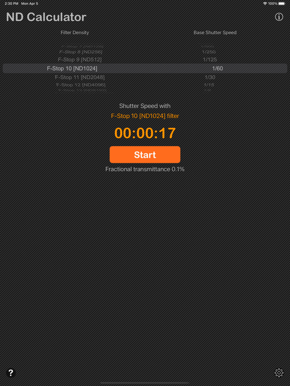 Neutral_Density_Calculator iPadOS App Screenshot 1