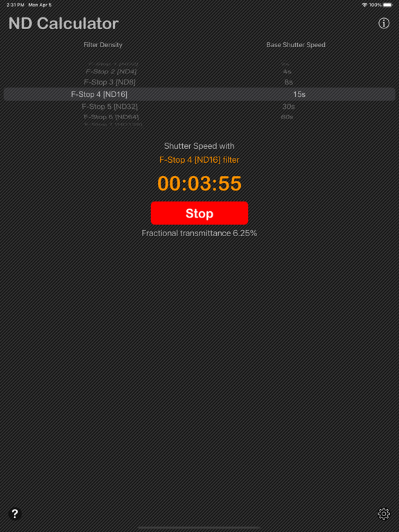 Neutral_Density_Calculator iPadOS App Screenshot 2