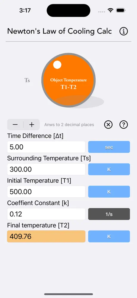 Newton_s_Law_of_Cooling_Calc iOS App Screenshot 1