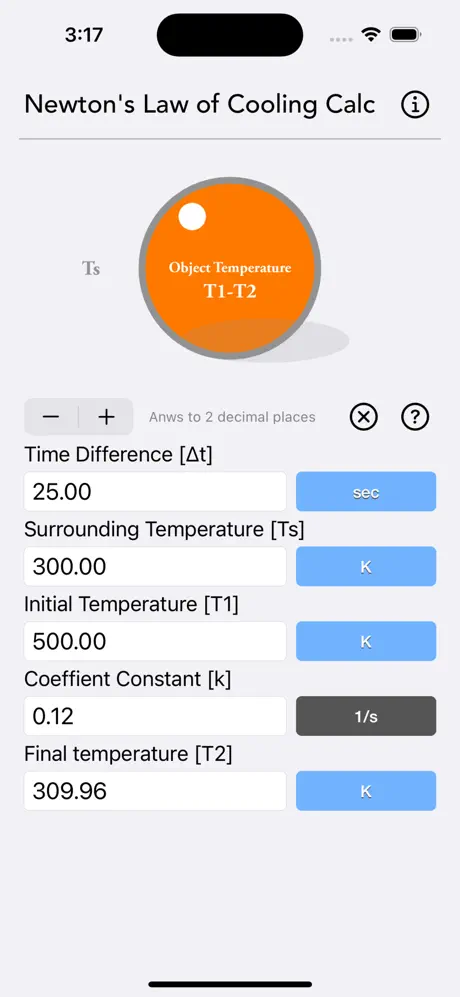 Newton_s_Law_of_Cooling_Calc iOS App Screenshot 5