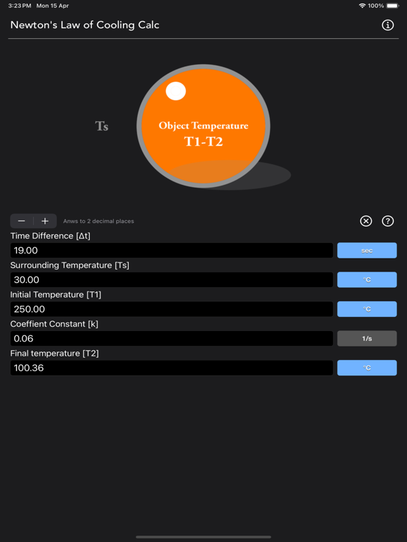 Newton_s_Law_of_Cooling_Calc iPadOS App Screenshot 7