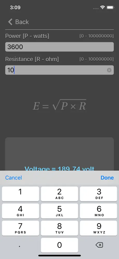 Ohm_Law_Calculator iOS App Screenshot 5