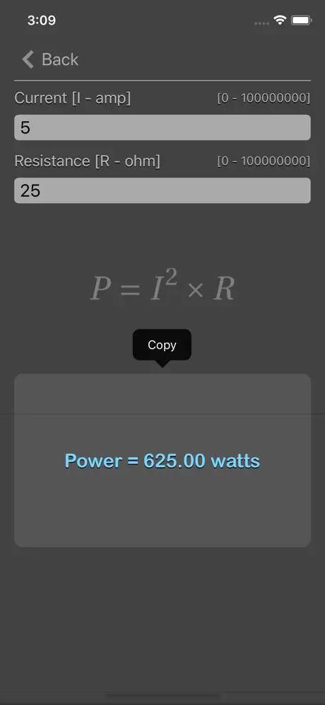 Ohm_Law_Calculator iOS App Screenshot 6