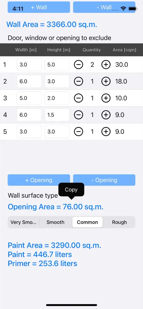 Paint_Calculator_Plus iOS App Screenshot 5
