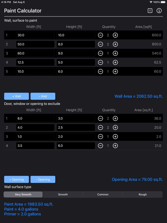 Paint_Calculator_Plus iPadOS App Screenshot 5