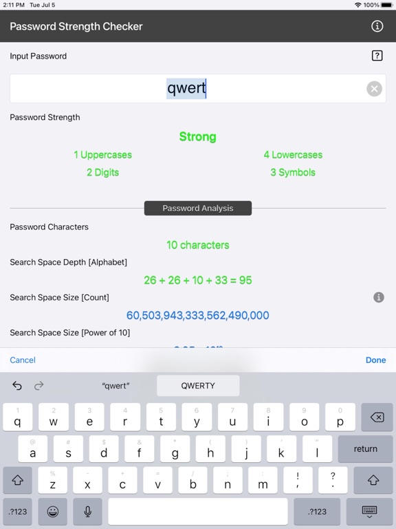 Password_Strength_Checker iPadOS App Screenshot 2