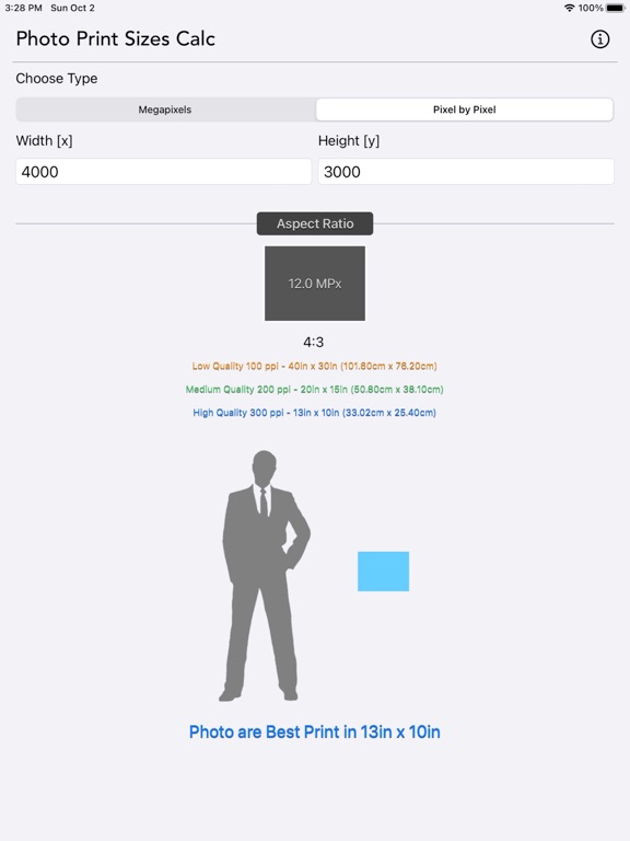 Photo_Print_Sizes_Calculator iPadOS App Screenshot 3