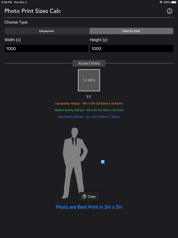 Photo_Print_Sizes_Calculator iPadOS App Screenshot 9