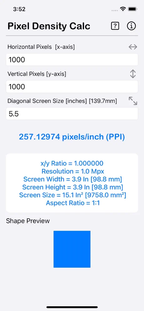 Pixel_Density_Calculator iOS App Screenshot 6