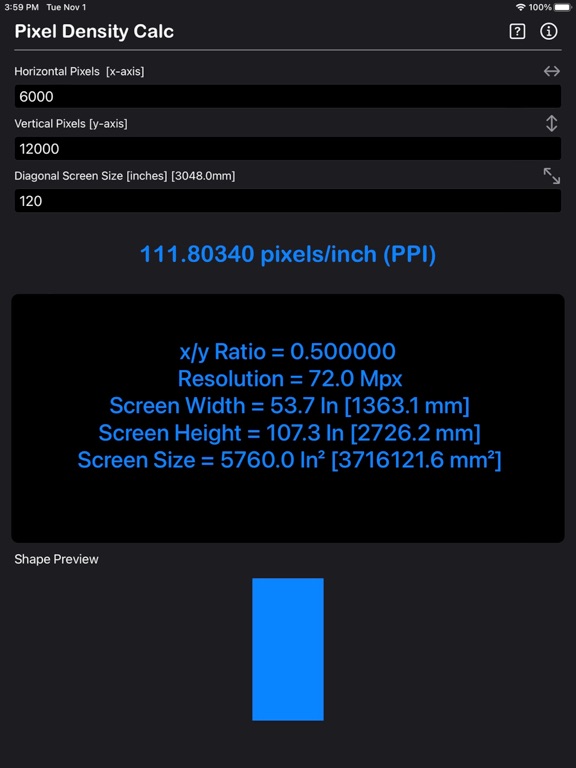 Pixel_Density_Calculator iPadOS App Screenshot 5