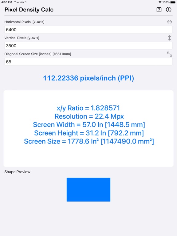 Pixel_Density_Calculator iPadOS App Screenshot 7