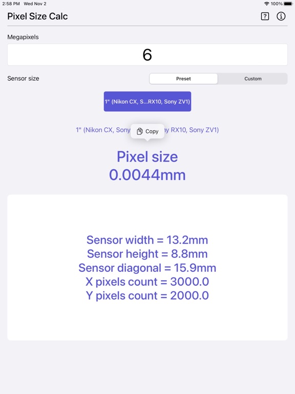 Pixel_Size_Calculator iPadOS App Screenshot 5