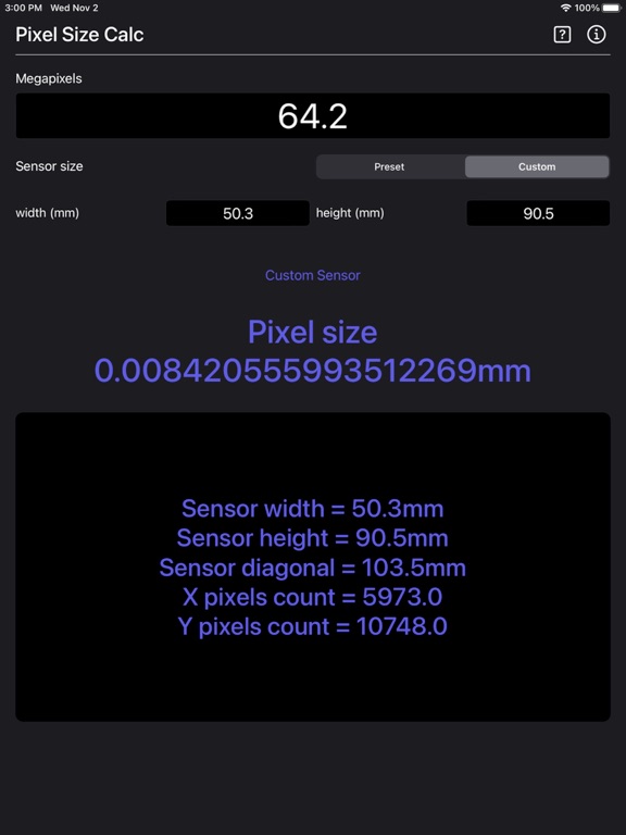 Pixel_Size_Calculator iPadOS App Screenshot 9
