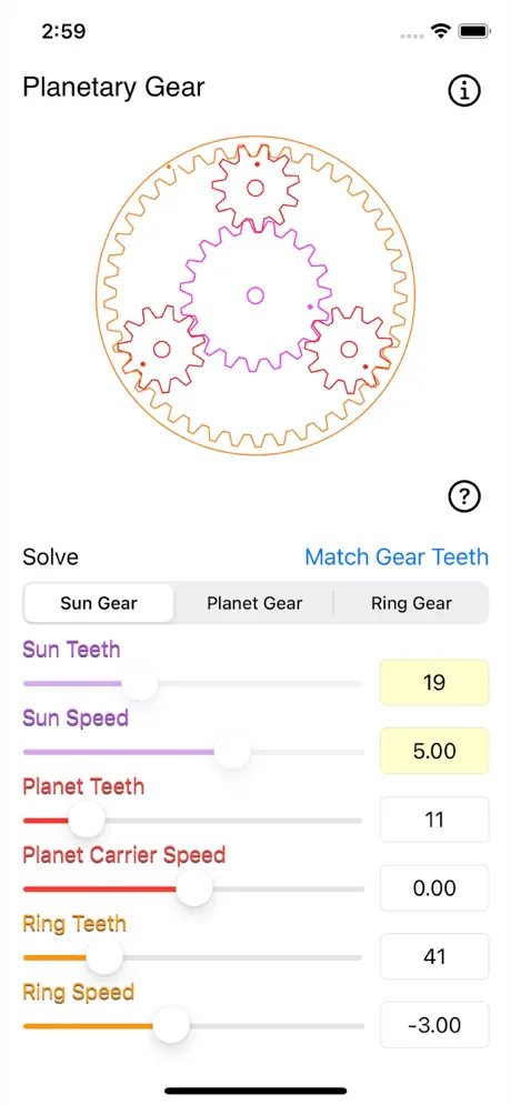 Planetary_Gear_Calculator iOS App Screenshot 1