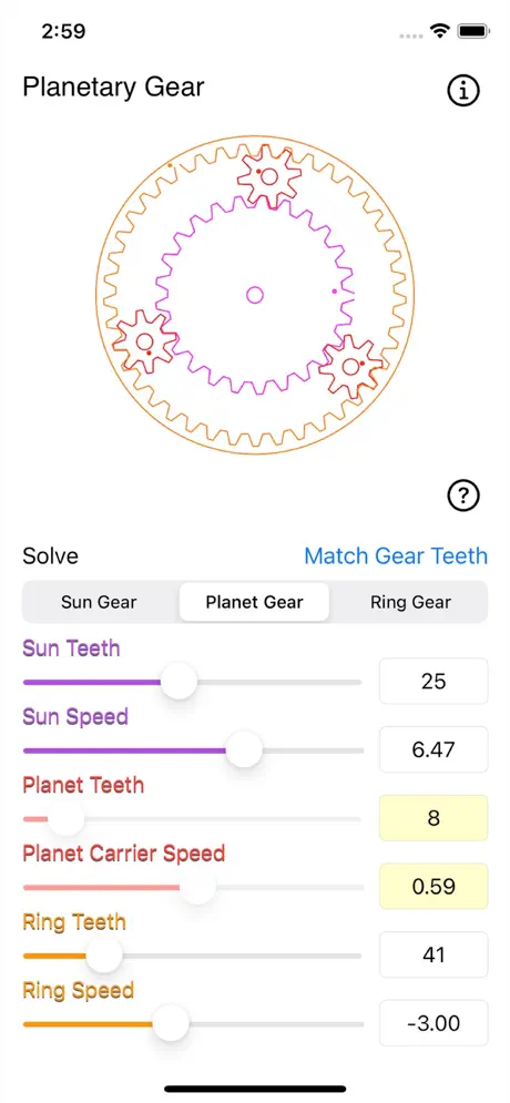 Planetary_Gear_Calculator iOS App Screenshot 2