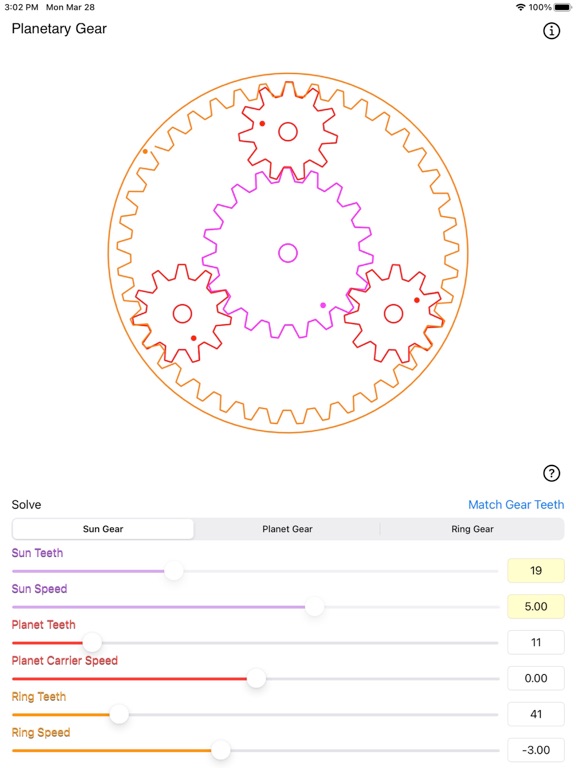 Planetary_Gear_Calculator iPadOS App Screenshot 1