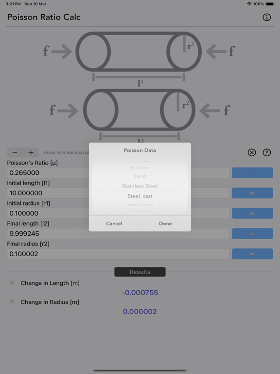 Poisson_Ratio_Calculator iPadOS App Screenshot 2