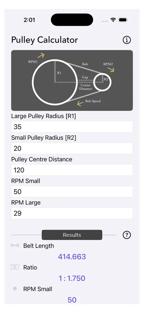 Pulley_Calculator iOS App Screenshot 5