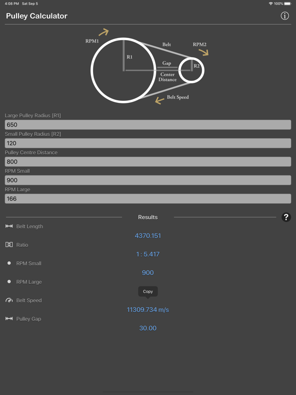 Pulley_Calculator iPadOS App Screenshot 5