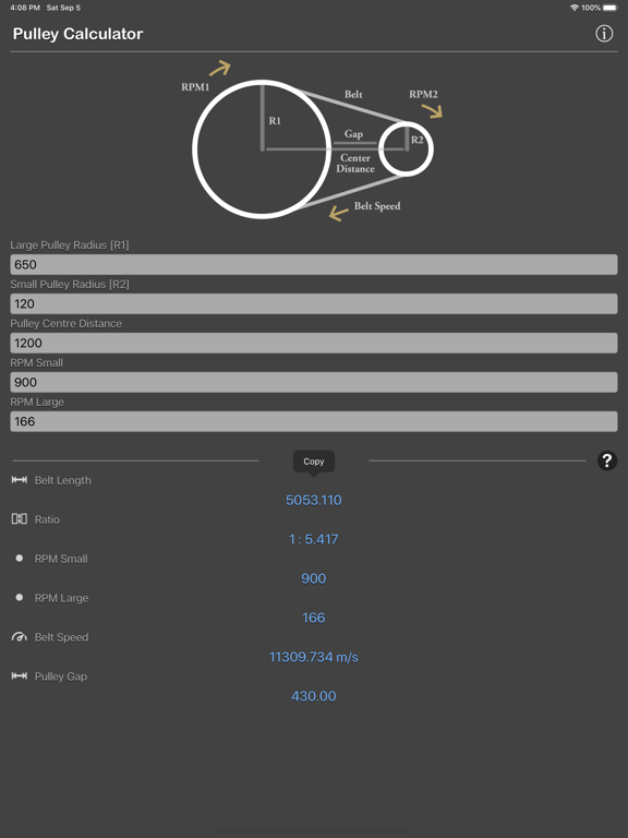 Pulley_Calculator iPadOS App Screenshot 6