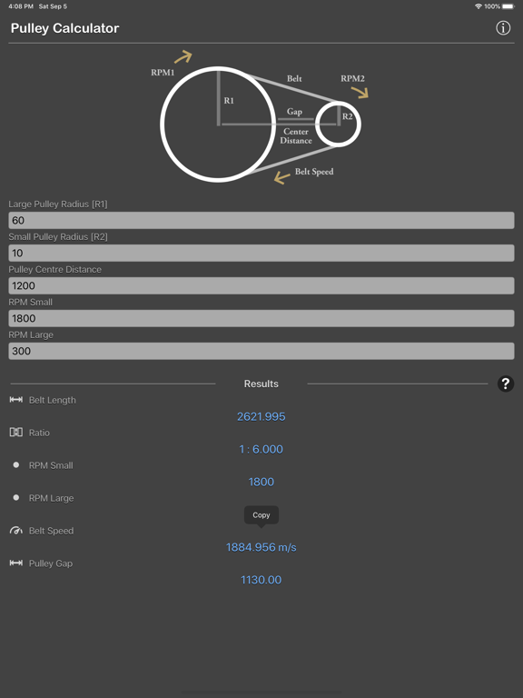 Pulley_Calculator iPadOS App Screenshot 8