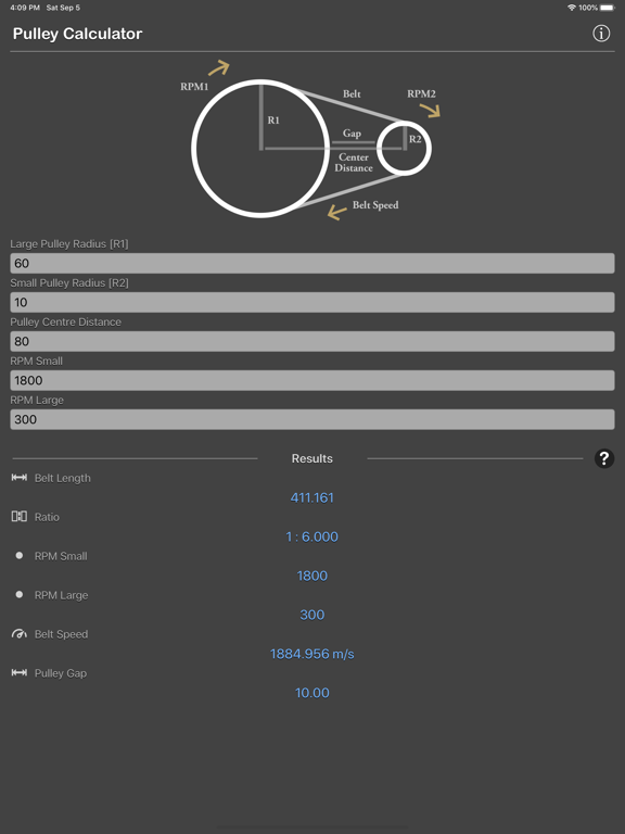 Pulley_Calculator iPadOS App Screenshot 9