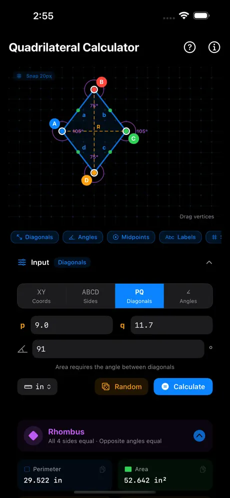 Quadrilateral_Calculator iOS App Screenshot 6