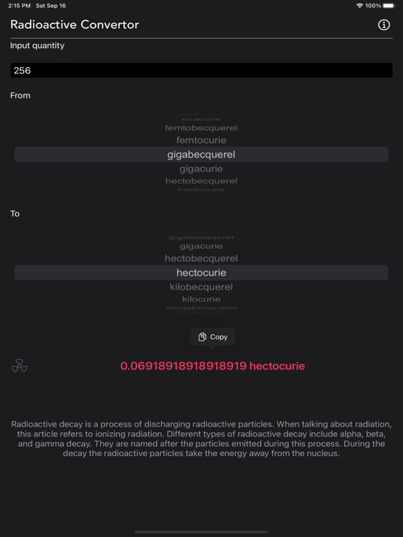Radioactivity_Conversion iPadOS App Screenshot 4
