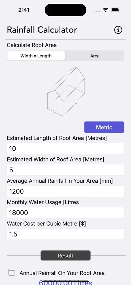 Rainfall_Calculator iOS App Screenshot 3