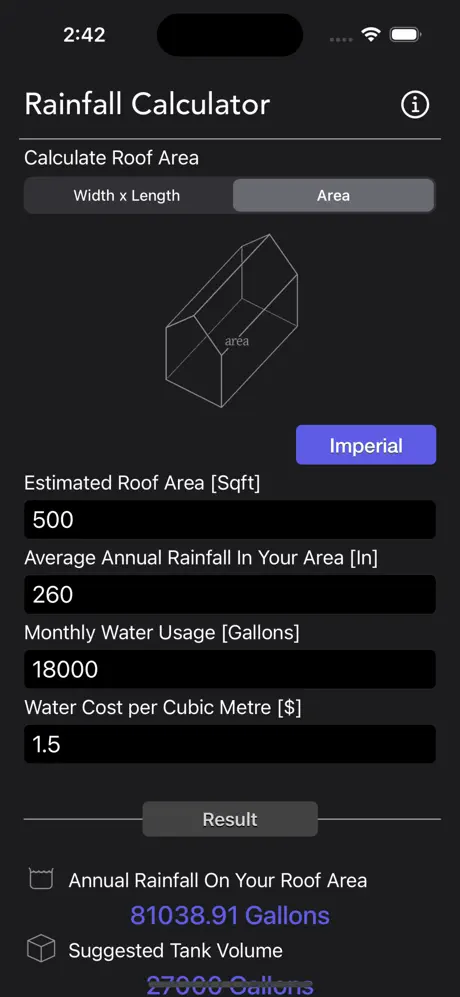 Rainfall_Calculator iOS App Screenshot 6