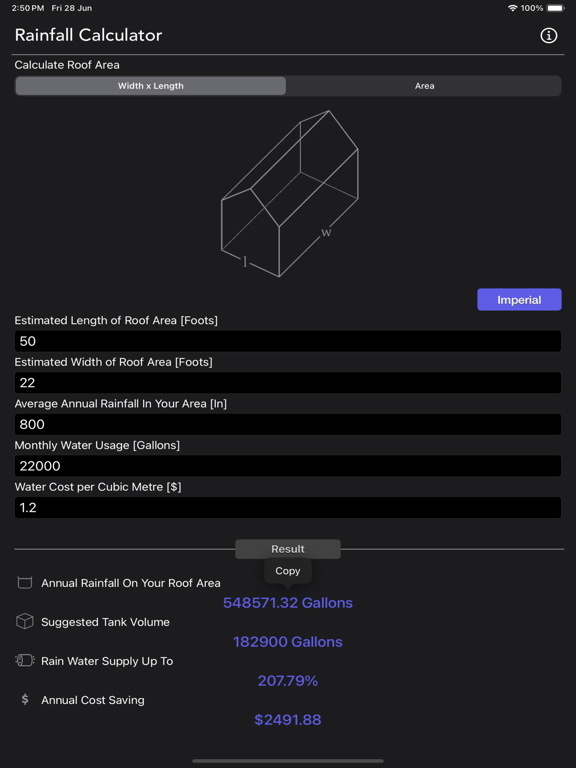 Rainfall_Calculator iPadOS App Screenshot 2