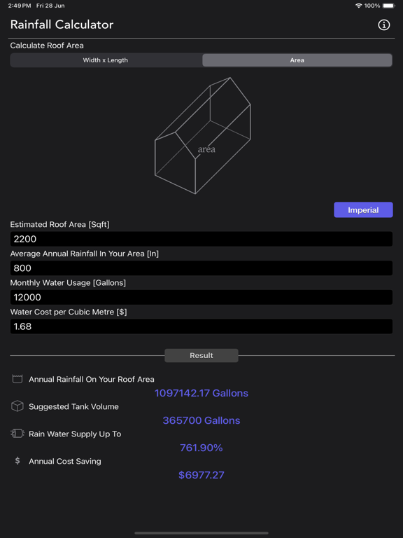 Rainfall_Calculator iPadOS App Screenshot 4