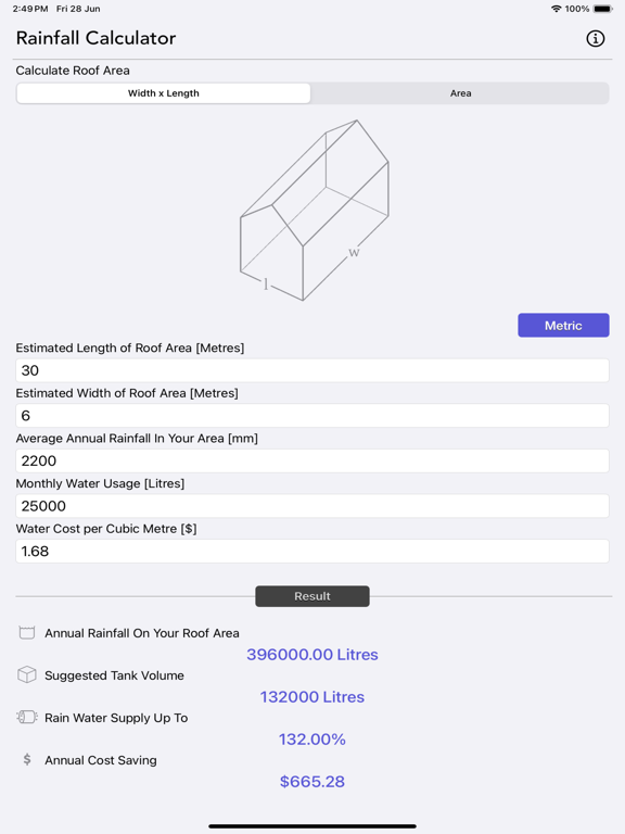 Rainfall_Calculator iPadOS App Screenshot 6
