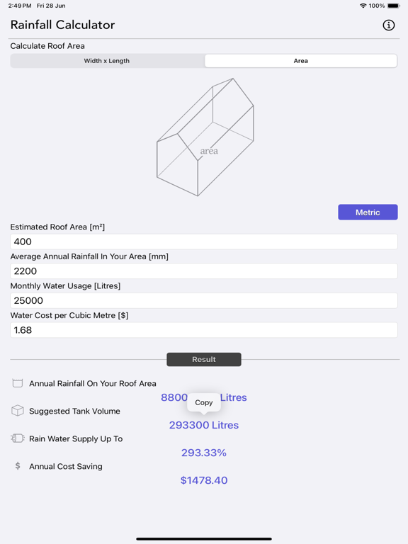Rainfall_Calculator iPadOS App Screenshot 8