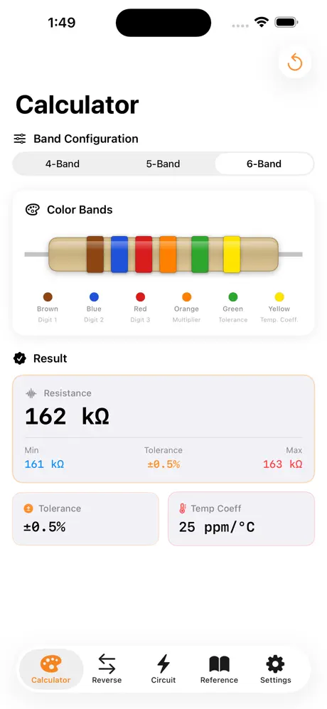 Resistor_Plus iOS App Screenshot 1