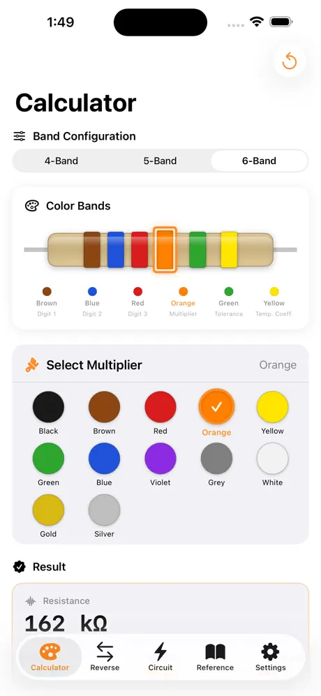 Resistor_Plus iOS App Screenshot 2