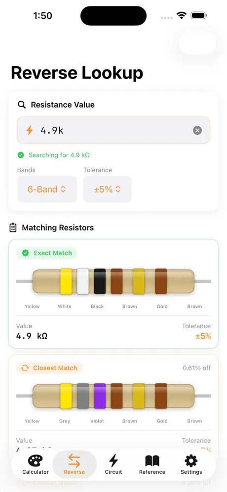 Resistor_Plus iOS App Screenshot 3