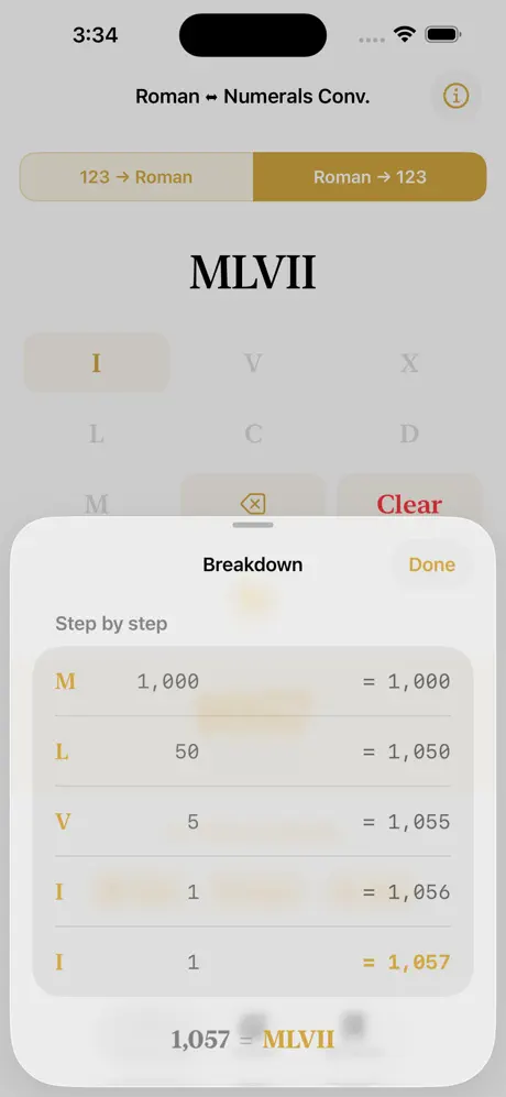 Roman_Numerals_Converter_Plus iOS App Screenshot 4